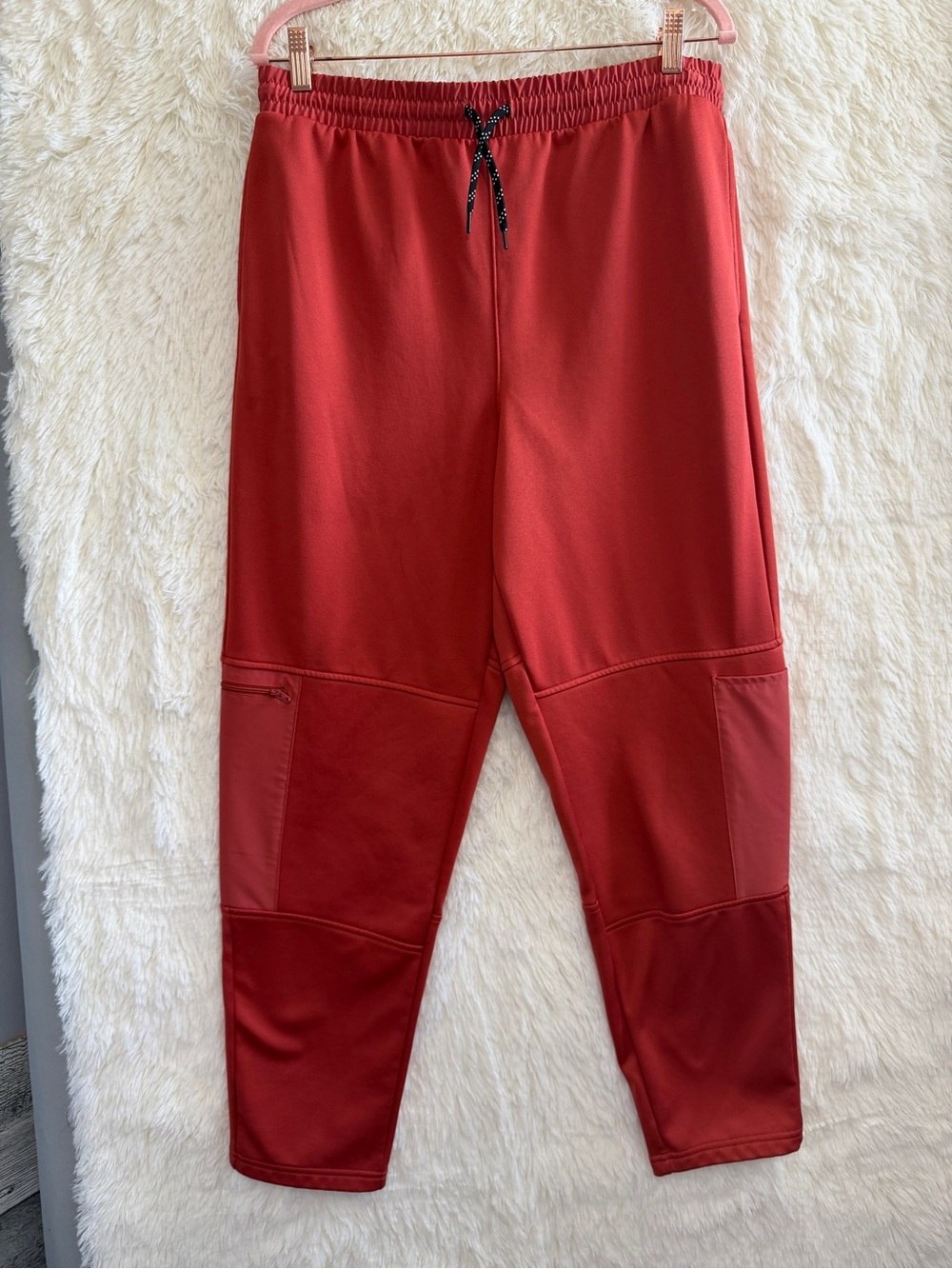 Lands End Boys Basic Iron Knee Fleece Joggers Size XXL Rust Back to School Sport